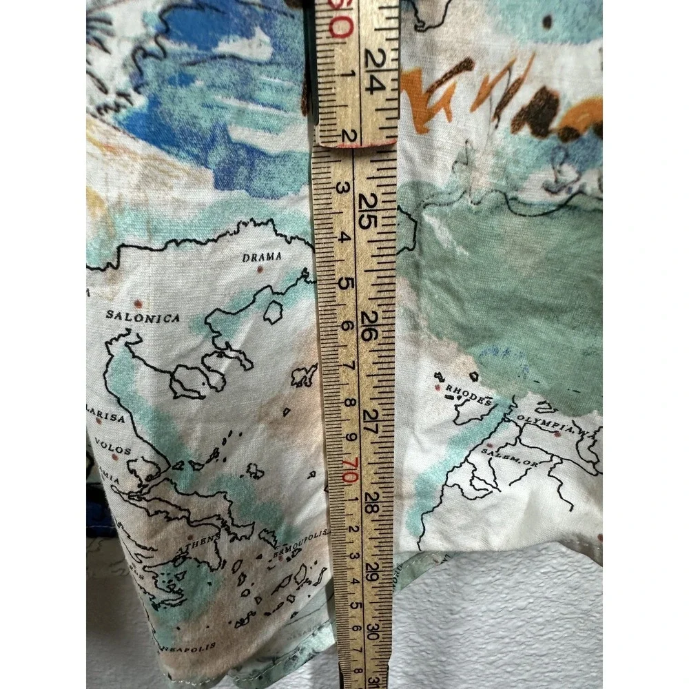 GAP Shirt Mens XL Multicolor Map Print Standard Fit Stretch Travel Resort Casual - Picture 4 of 6